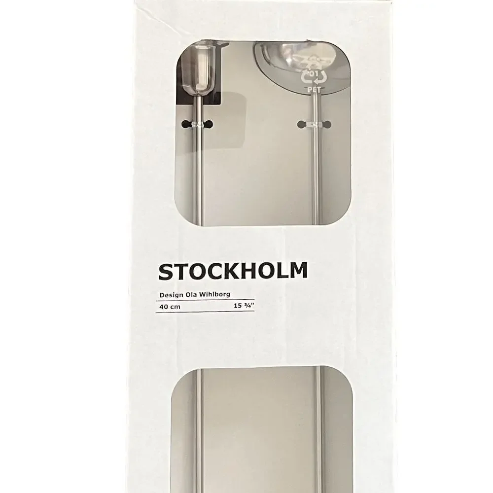IKEA STOCKHOLM Candlestick, Stainless Steel, 15 ¾ 